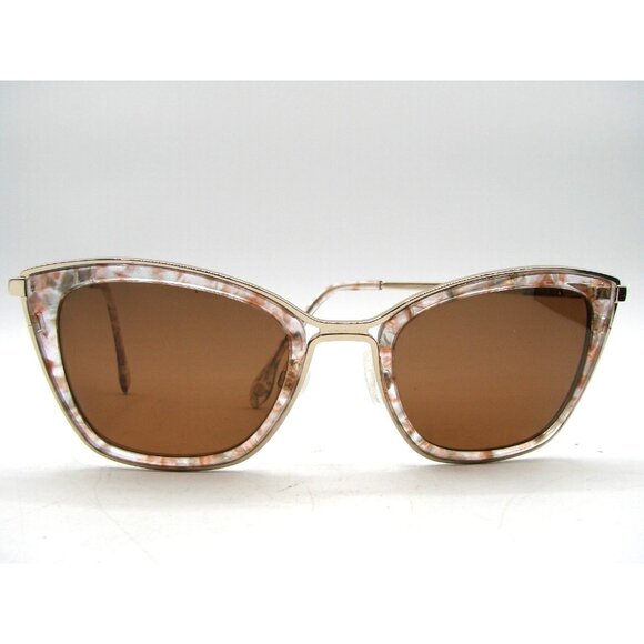 Fysh Sunglass Eyeglass Frames Only Pecan Kaleidoscope Gold #2072 Case 53-21-145 - Picture 3 of 13